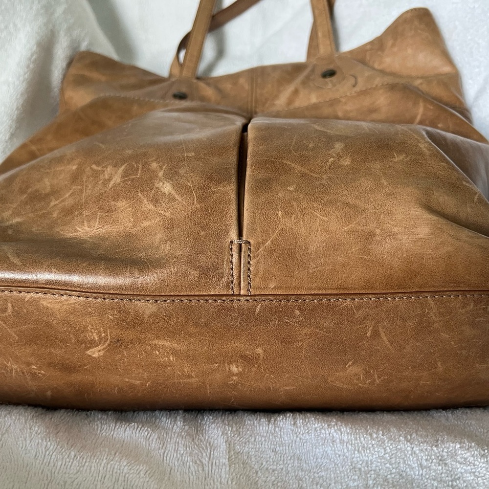 Frye brown leather computer tote